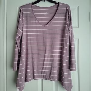Just Be Women's Stripe Long Sleeve Shirt